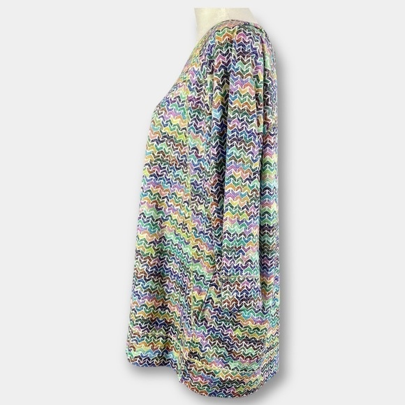 CJ Banks Chevron Multi Color Tunic Top Shirt Size 1X - Picture 5 of 8